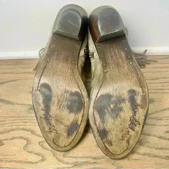 Sam Edelman Women's Louie Taupe Suede Fringe Ankle Zip Up Boots Size US 8 - Picture 7 of 9